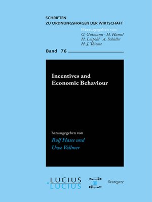 cover image of Incentives and Economic Behaviour